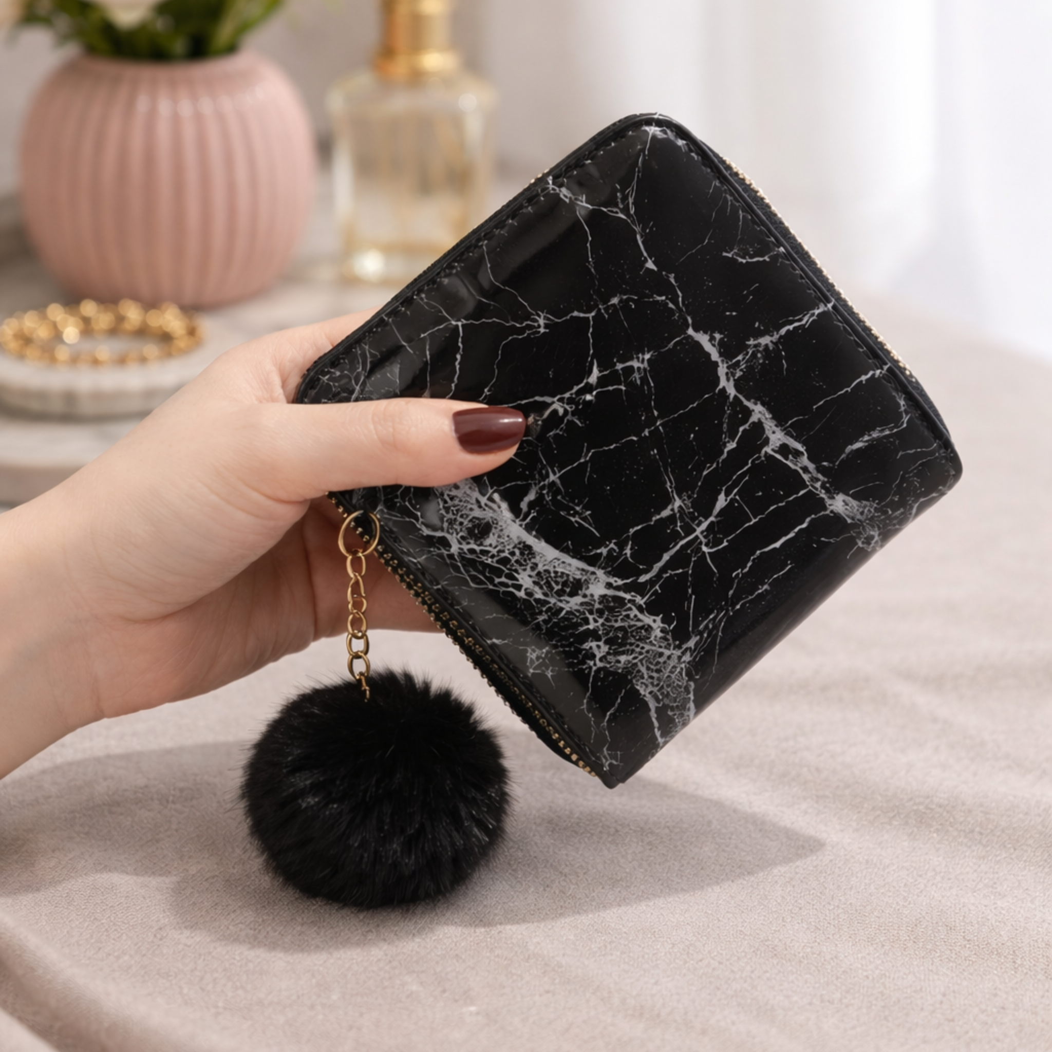 Marble Print Wallet for Women